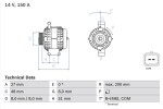 BOSCH Generaator 14V 0 986 048 740