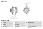 BOSCH Generaator 14V 0 986 048 771