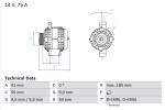 BOSCH Generaator 14V 0 986 048 781