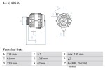 BOSCH Generaator 14V 0 986 048 791