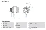 BOSCH Generaator 14V 0 986 049 061