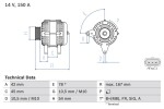 BOSCH Generaator 14V 0 986 049 071