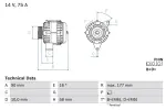 BOSCH Generaator 14V 0 986 049 111