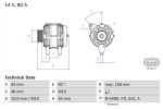 BOSCH Generaator 14V 0 986 049 151
