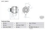 BOSCH Generaator 14V 0 986 049 161