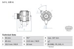 BOSCH Generaator 14V 0 986 049 171