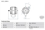 BOSCH Generaator 14V 0 986 049 181