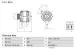 BOSCH Generaator 14V 0 986 049 191
