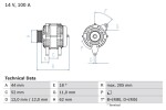 BOSCH Generaator 14V 0 986 049 231