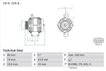 BOSCH Generaator 14V 0 986 049 520
