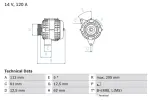 BOSCH Generaator 14V 0 986 049 530