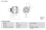 BOSCH Generaator 14V 0 986 049 610
