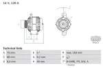 BOSCH Generaator 14V 0 986 049 670