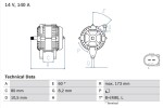 BOSCH Generaator 14V 0 986 049 950
