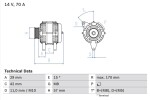 BOSCH Generaator 14V 0 986 049 960