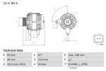 BOSCH Generaator 14V 0 986 080 190