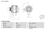 BOSCH Generaator 14V 0 986 080 350