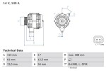 BOSCH Generaator 14V 0 986 080 380