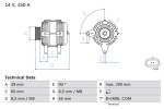 BOSCH Generaator 14V 0 986 080 410
