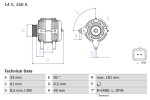 BOSCH Generaator 14V 0 986 080 420