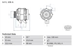 BOSCH Generaator 14V 0 986 080 440