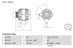 BOSCH Generaator 14V 0 986 080 600