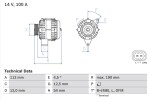 BOSCH Generaator 14V 0 986 081 410