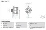 BOSCH Generaator 28V 0 986 081 870
