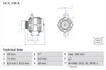 BOSCH Generaator 14V 0 986 082 070