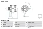 BOSCH Generaator 14V 0 986 082 240