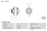BOSCH Generaator 14V 0 986 082 590