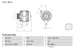 BOSCH Generaator 14V 0 986 082 810