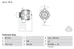 BOSCH Generaator 14V 0 986 082 830