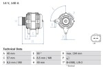 BOSCH Generaator 14V 0 986 083 130