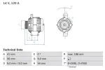 BOSCH Generaator 14V 0 986 083 250