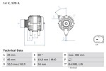 BOSCH Generaator 14V 0 986 083 260