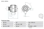 BOSCH Generaator 14V 0 986 083 440