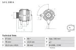 BOSCH Generaator 14V 0 986 083 460
