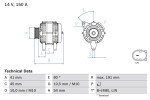 BOSCH Generaator 14V 0 986 083 620