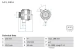 BOSCH Generaator 14V 0 986 083 820