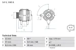 BOSCH  Generaator 14V 0 986 083 960