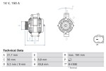 BOSCH Generaator 14V 0 986 084 010