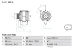BOSCH Generaator 14V 0 986 084 230