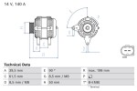 BOSCH Generaator 14V 0 986 084 350