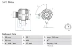 BOSCH Generaator 14V 0 986 084 690