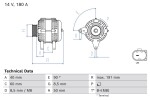 BOSCH Generaator 14V 0 986 084 730