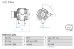 BOSCH Generaator 14V 0 986 084 810