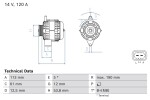 BOSCH Generaator 14V 0 986 084 880