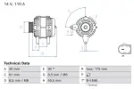 BOSCH Generaator 14V 0 986 085 030