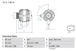 BOSCH Generaator 14V 0 986 085 040